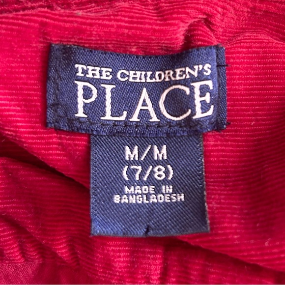 The Children's Place Red Corduroy Button Down Shirt Collared Boys 100% Cotton - Picture 4 of 6